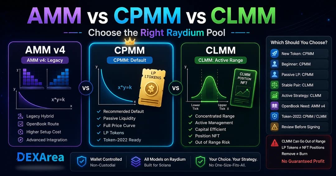 Raydium AMM vs CPMM vs CLMM: Which Pool Type Should You Choose?