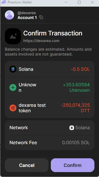 Wallet Confirmation Prompt