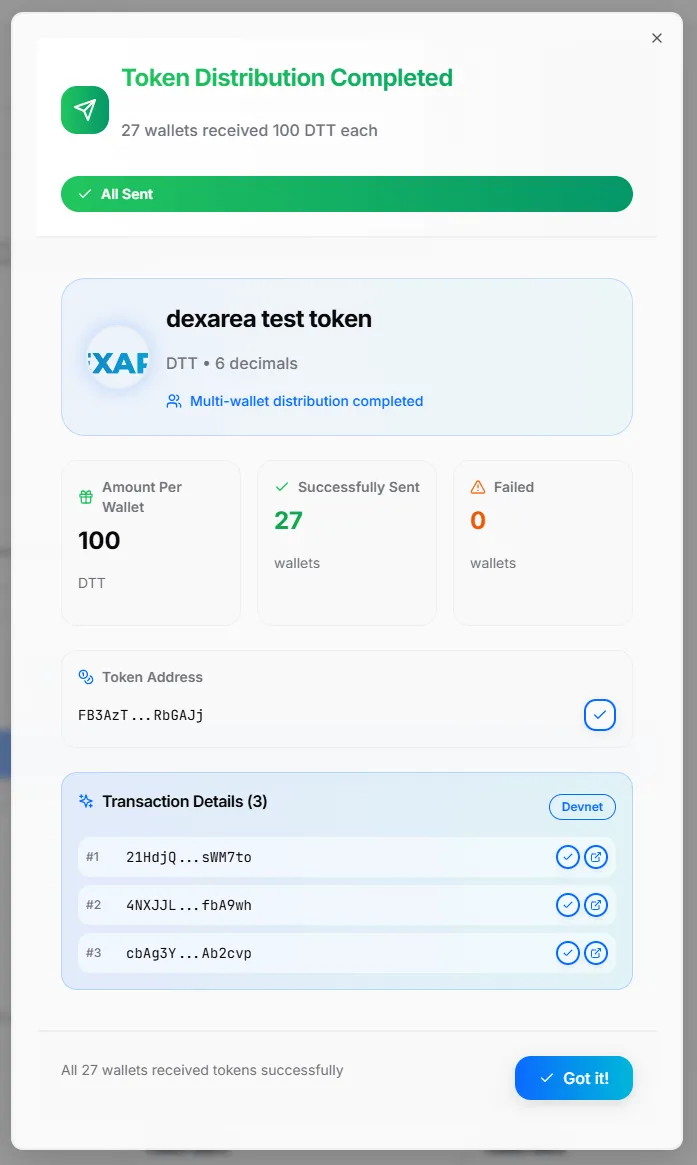 Airdrop Result Modal Airdrop Result Modal