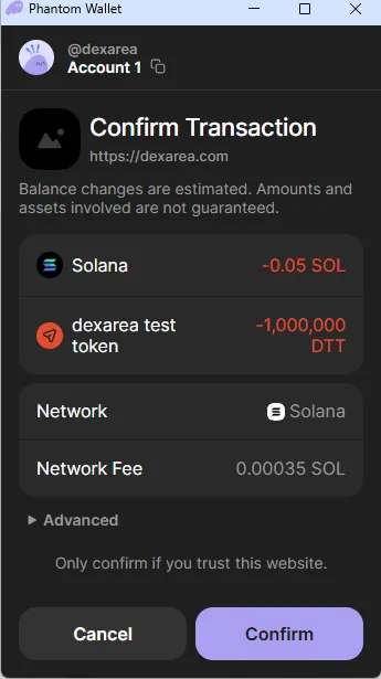 Wallet Confirmation Prompt for Token Burning Wallet Confirmation Prompt