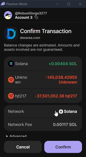 Phantom wallet confirmation popup for closing accounts and reclaiming SOL