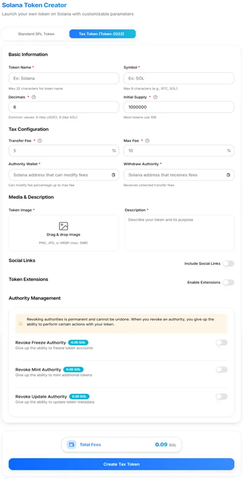 Token-2022 Creation Interface