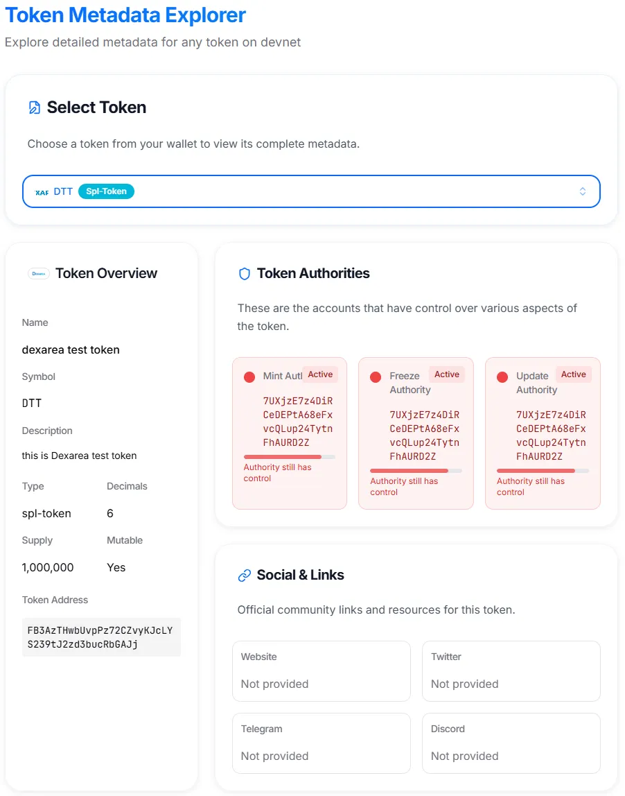Metadata Viewer Result Metadata Viewer Result