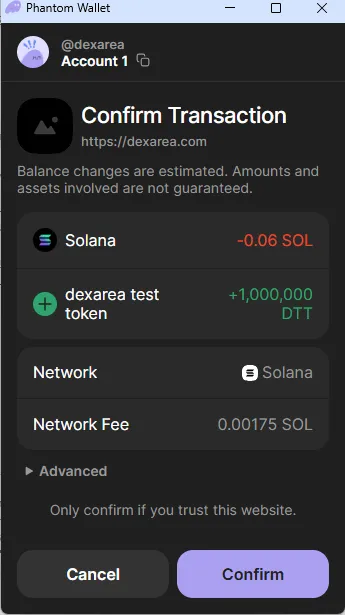 Wallet Confirmation Prompt
