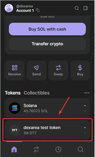 Token minted to connected wallet proof