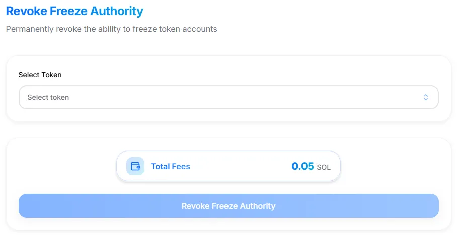 Freeze Authority Revoker Interface Freeze Authority Revoker Interface