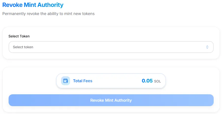 Mint Authority Revoker Interface Mint Authority Revoker Interface