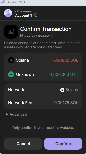 Wallet Confirmation Prompt