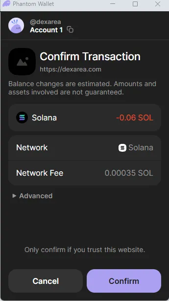 Wallet Confirmation Prompt for Metadata Update Wallet Confirmation Prompt