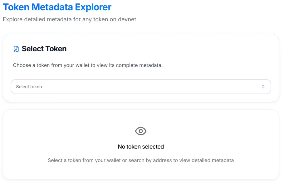 Token Metadata Viewer Interface Token Metadata Viewer Interface